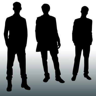 Silhouette fashion men clipart