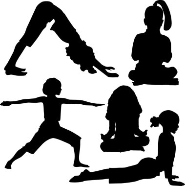 Child`s yoga and gymnastics clipart