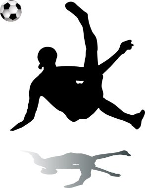 Silhouette footballer clipart