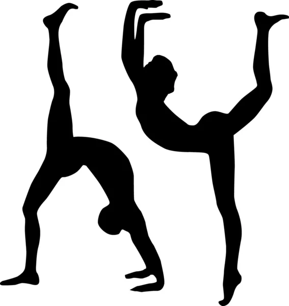 Yoga e stretching — Vettoriale Stock