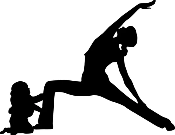 Yoga con mamá — Archivo Imágenes Vectoriales