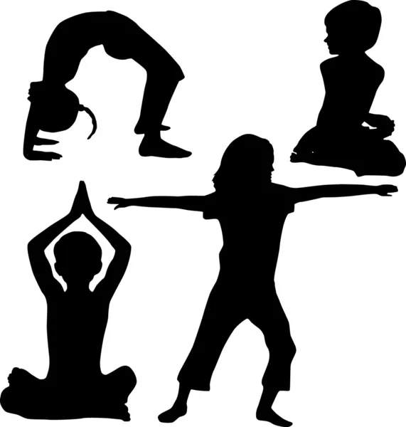 Crianças Yoga — Vetor de Stock
