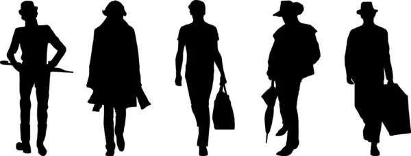 Silhouette uomini di moda — Vettoriale Stock