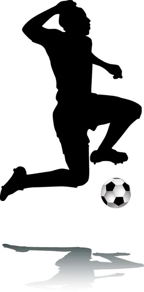 stock vector Silhouette footballers