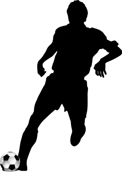 Silhouette footballers — Stock Vector