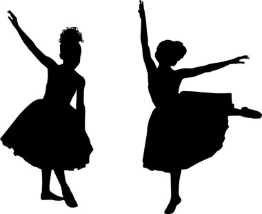 Small ballerinas clipart