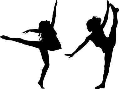 Silhouette sport dance clipart