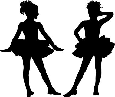 Small ballerinas clipart