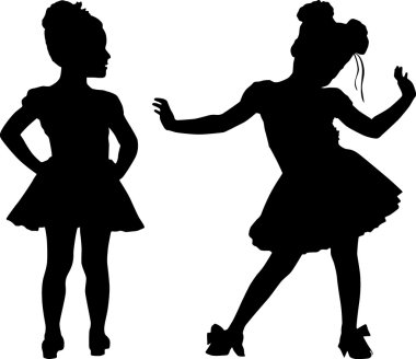 Small ballerinas clipart