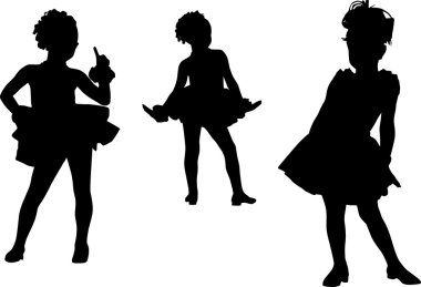 Small ballerinas clipart