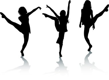 siluet kızlar dansı