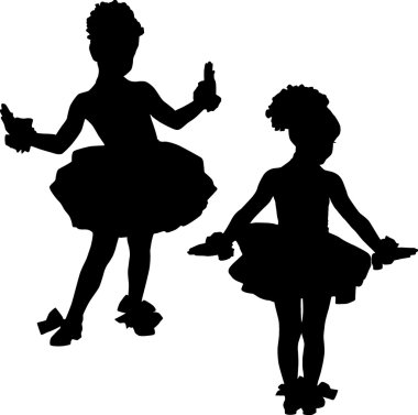 Small ballerinas clipart