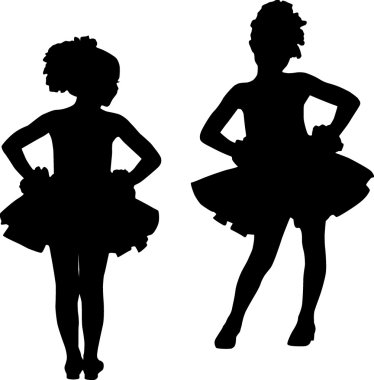 Small ballerinas clipart