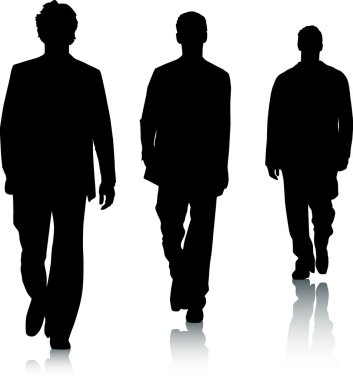 Silhouette fashion men clipart