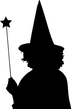 Silhouette sorceress clipart