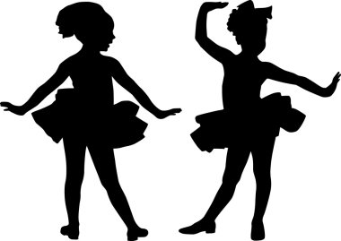 Small ballerinas clipart