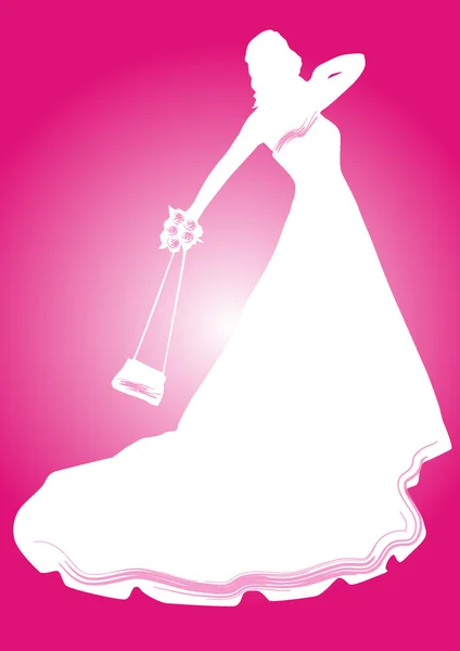 stock vector Silhouette bride