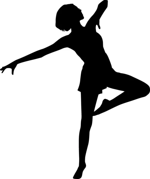 Silhouette woman dance — Stock Vector