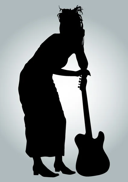 Fille guitariste — Image vectorielle