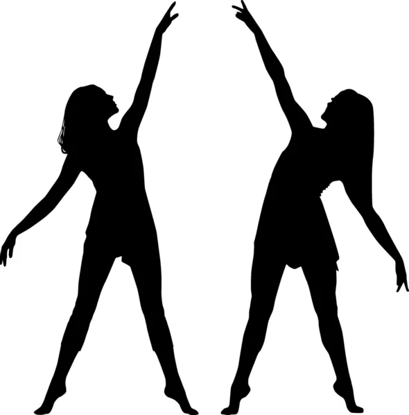 Silhouette kvinnor dans — Stock vektor