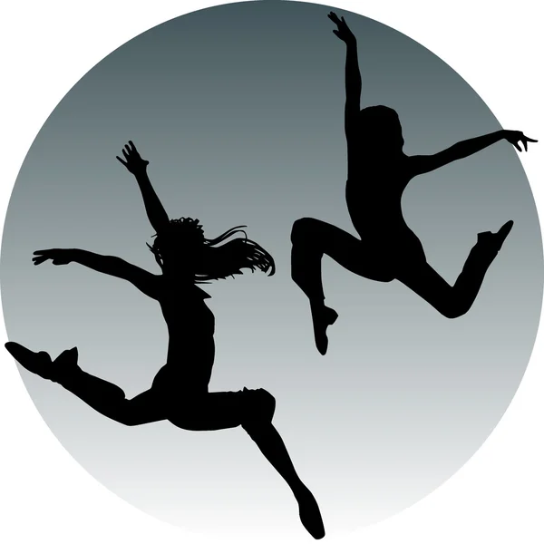 Saltar adolescentes — Archivo Imágenes Vectoriales