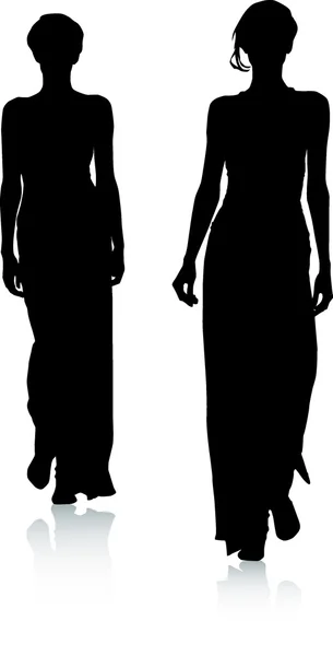 Silhouettes de femmes de mode — Image vectorielle