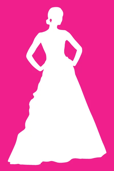 stock vector Silhouette bride