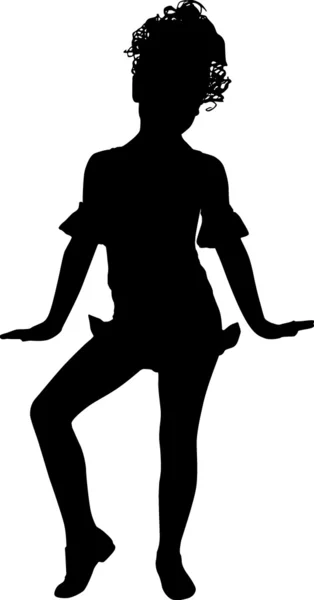 Felice silhouette smaall ragazza — Vettoriale Stock