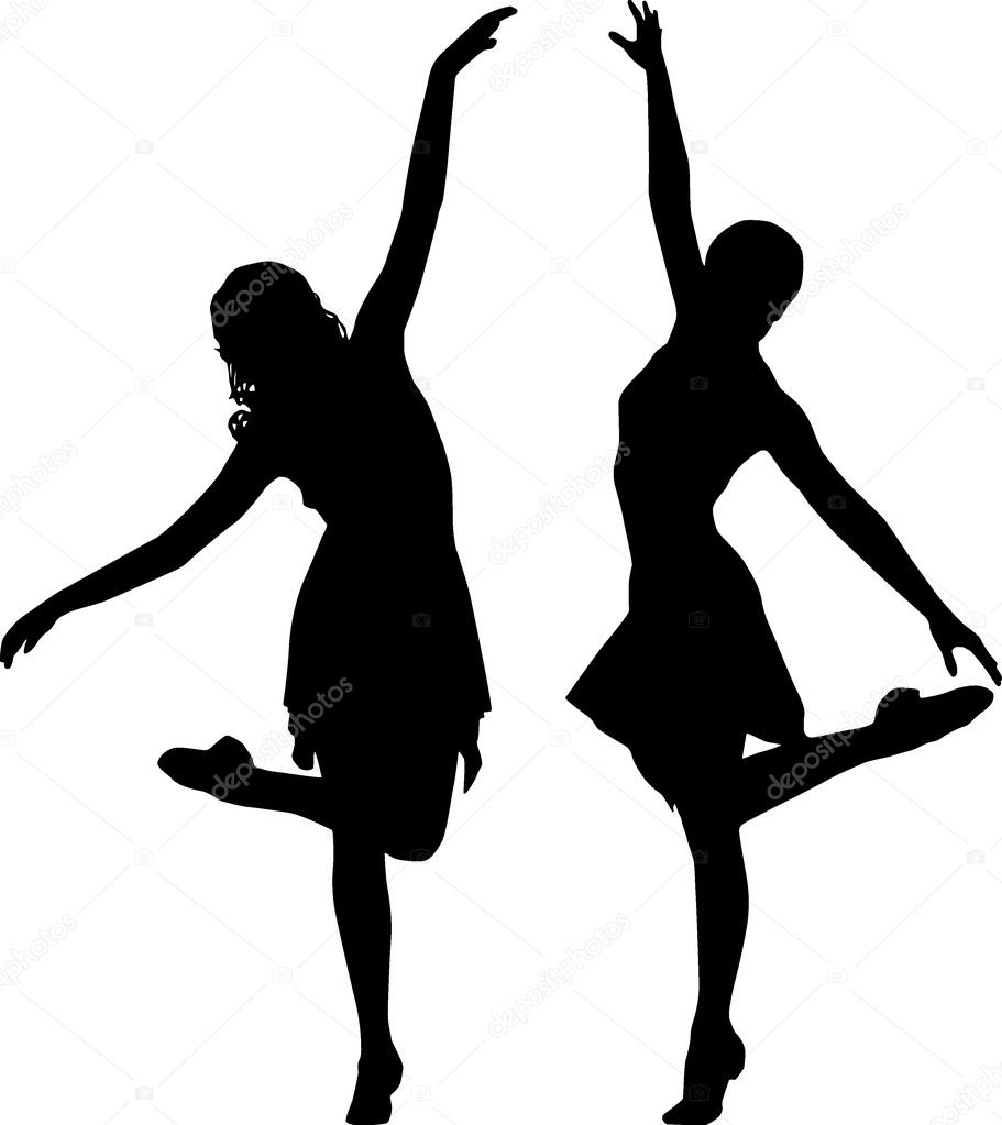 Silhouette women dance