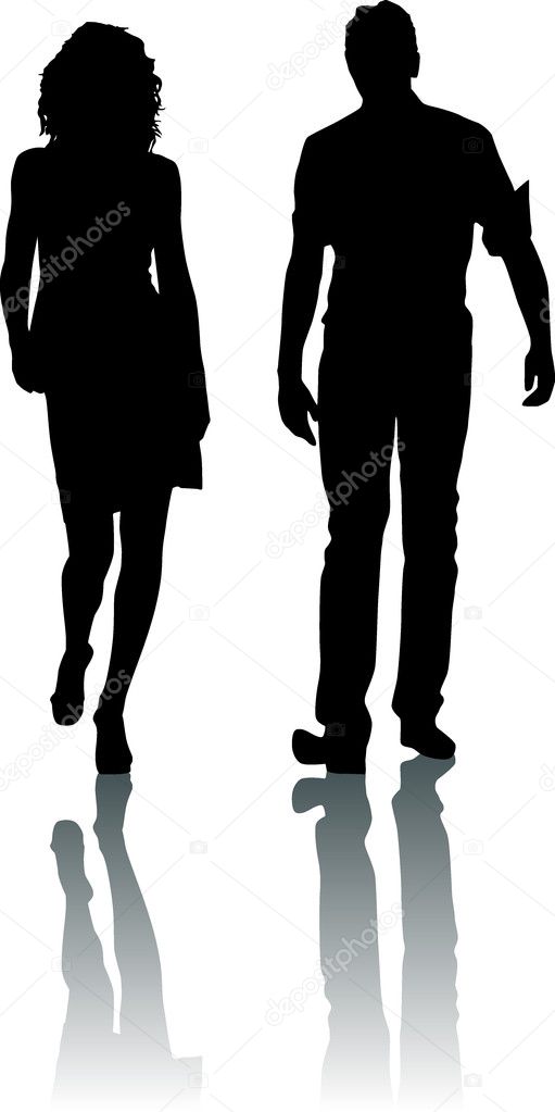 Silhouette fashion woman and man — Stock Vector © sattva #3150131