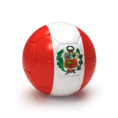 3D futbol topu ile Peru bayrağı