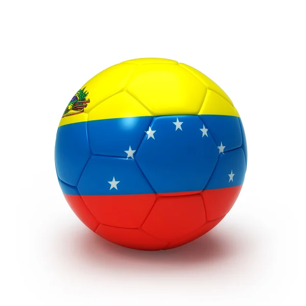 Pelota de fútbol 3D con bandera venezolana —  Fotos de Stock