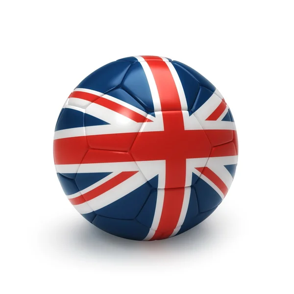 Balle de football 3d avec drapeau anglais — Photo
