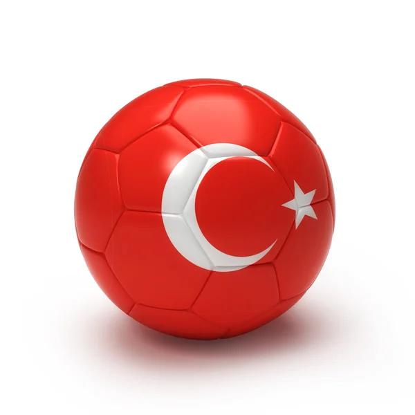 3D soccer ball with Turkish team flag — Stock Photo, Image