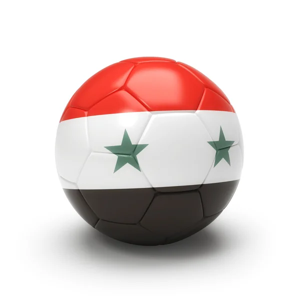 Bola de futebol 3D com bandeira síria — Fotografia de Stock