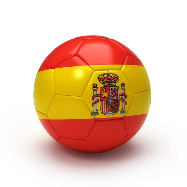 3D soccer ball with Spanish team flag — Stock Photo, Image