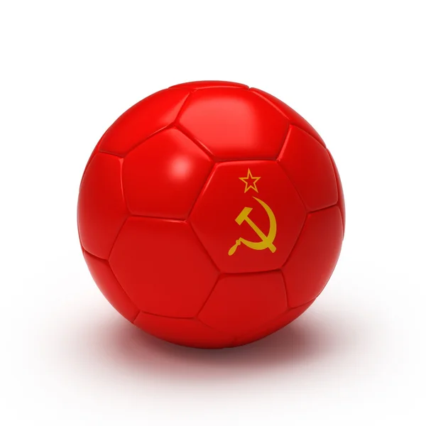 3D soccer ball with Soviet flag — Stock Photo, Image