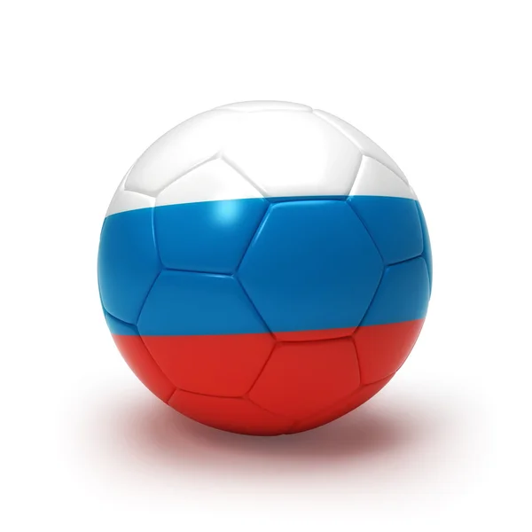 Pelota de fútbol 3D con bandera rusa —  Fotos de Stock