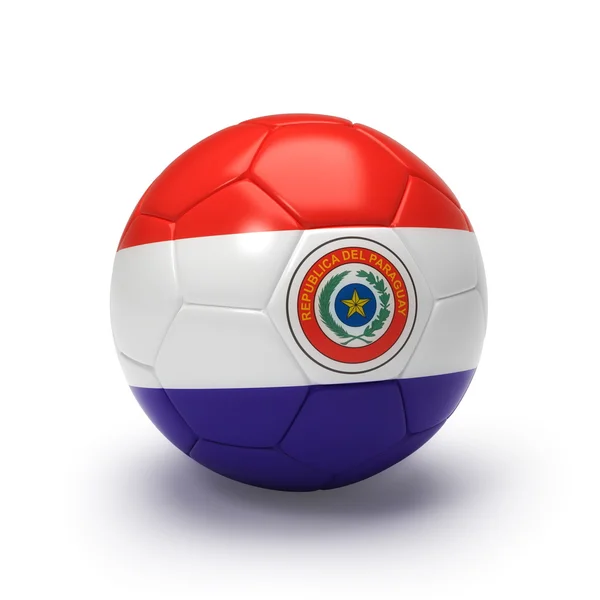 3D fotboll med paraguayanska team flagga — Stockfoto
