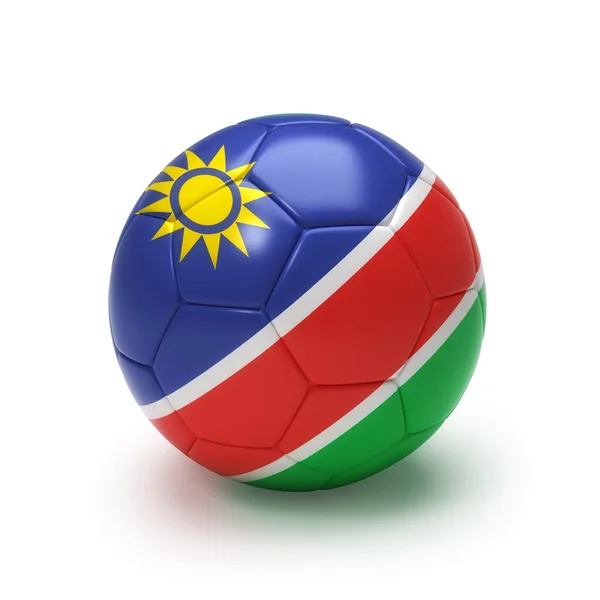 Bola de futebol 3D com bandeira namibiana — Fotografia de Stock