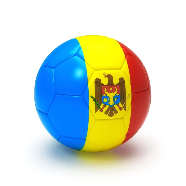 Balón de fútbol 3D con bandera del equipo moldavo —  Fotos de Stock