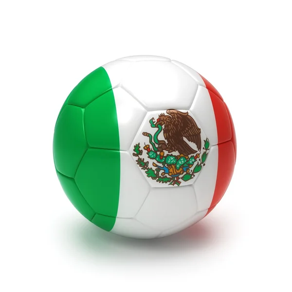 3D fotbalový míč s mexickou tým vlajky — Stock fotografie