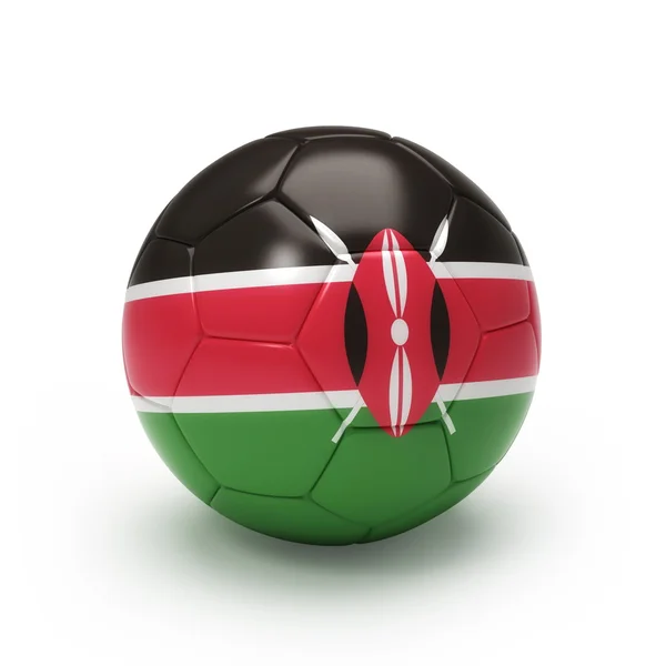 Pallone da calcio 3D con bandiera della squadra del Kenya — Foto Stock
