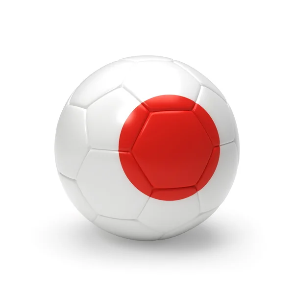 Pelota de fútbol 3D con bandera del equipo de Japón —  Fotos de Stock