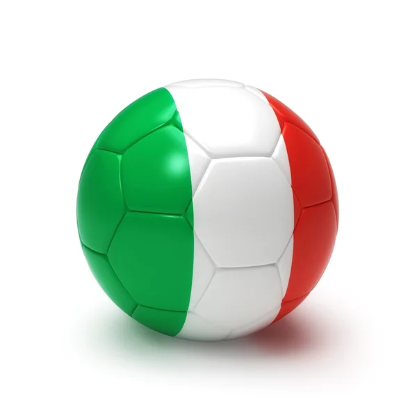 3D fotbalový míč s italským týmem vlajky — Stock fotografie