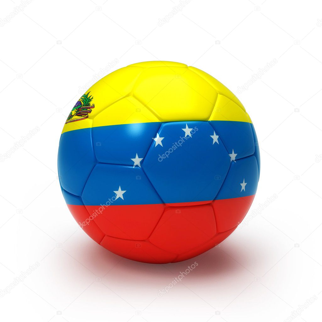 3D soccer ball with Venezuelan flag