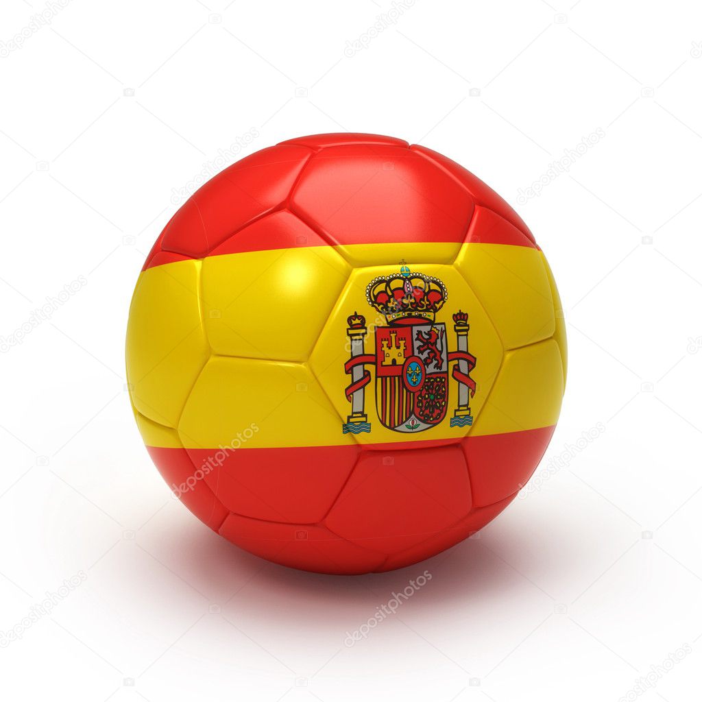 3D soccer ball with Spanish team flag — Stock Photo © vahekatrjyan 3284067