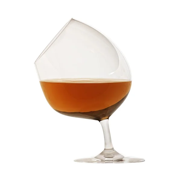 Glass of cognac bend — Stock Photo, Image