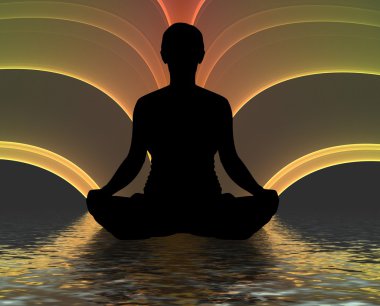 Meditating silhouette clipart