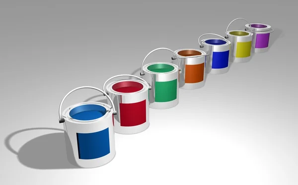 Colored cans — Stock Photo, Image